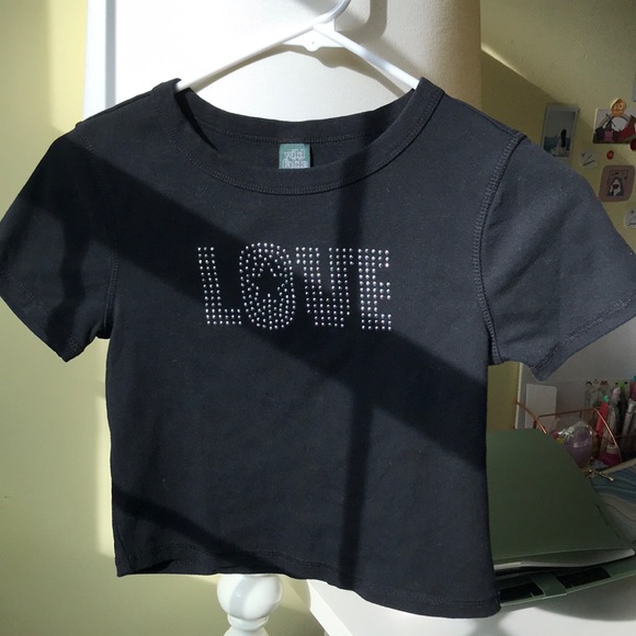 WILD FABLE Black Baby-T with Gems - Picture 1 of 4